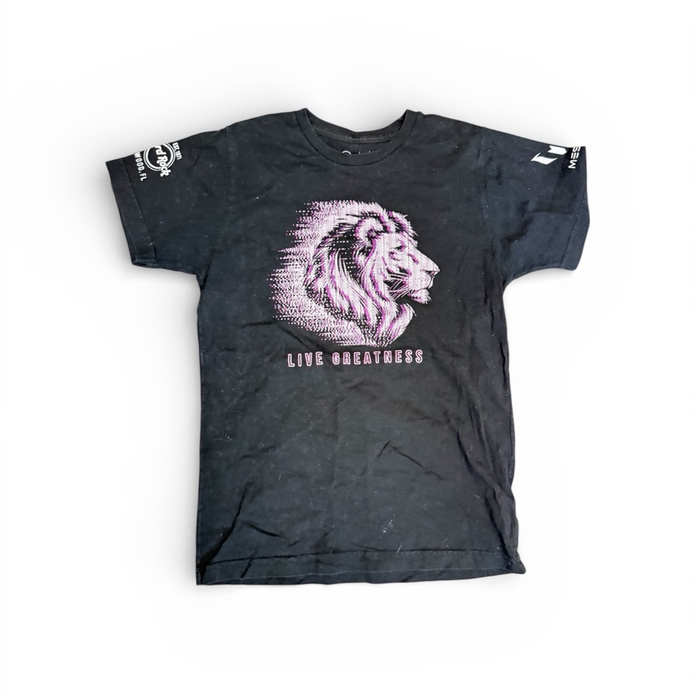 Hard Rock Cafe Messi Black and Pink Lion Kids T-Shirt